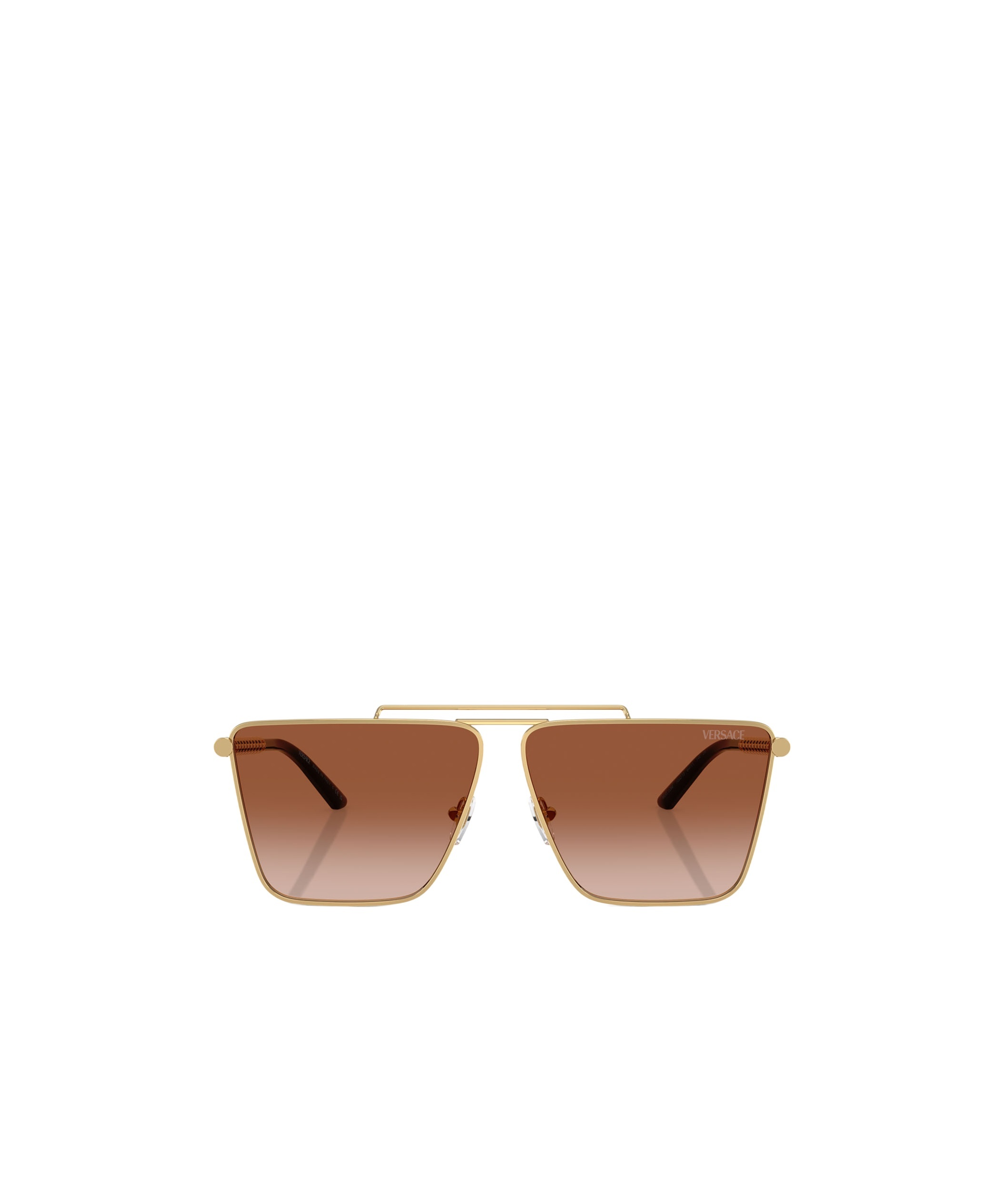 Versace Metal Frame Sunglasses In Brown