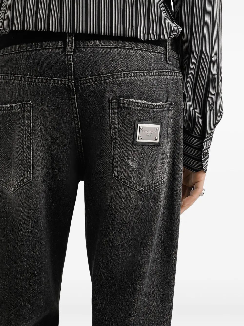 Dolce & Gabbana Straight-leg Distressed Effect Jeans Clothing In Black