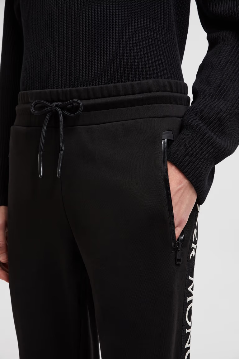 Moncler Logo Trousers, Men, Black, Size: Xl In Black
