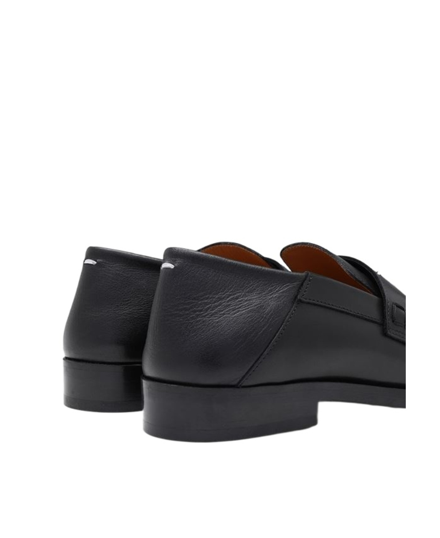 Maison Margiela Four-stitch Logo Leather Loafers In Black