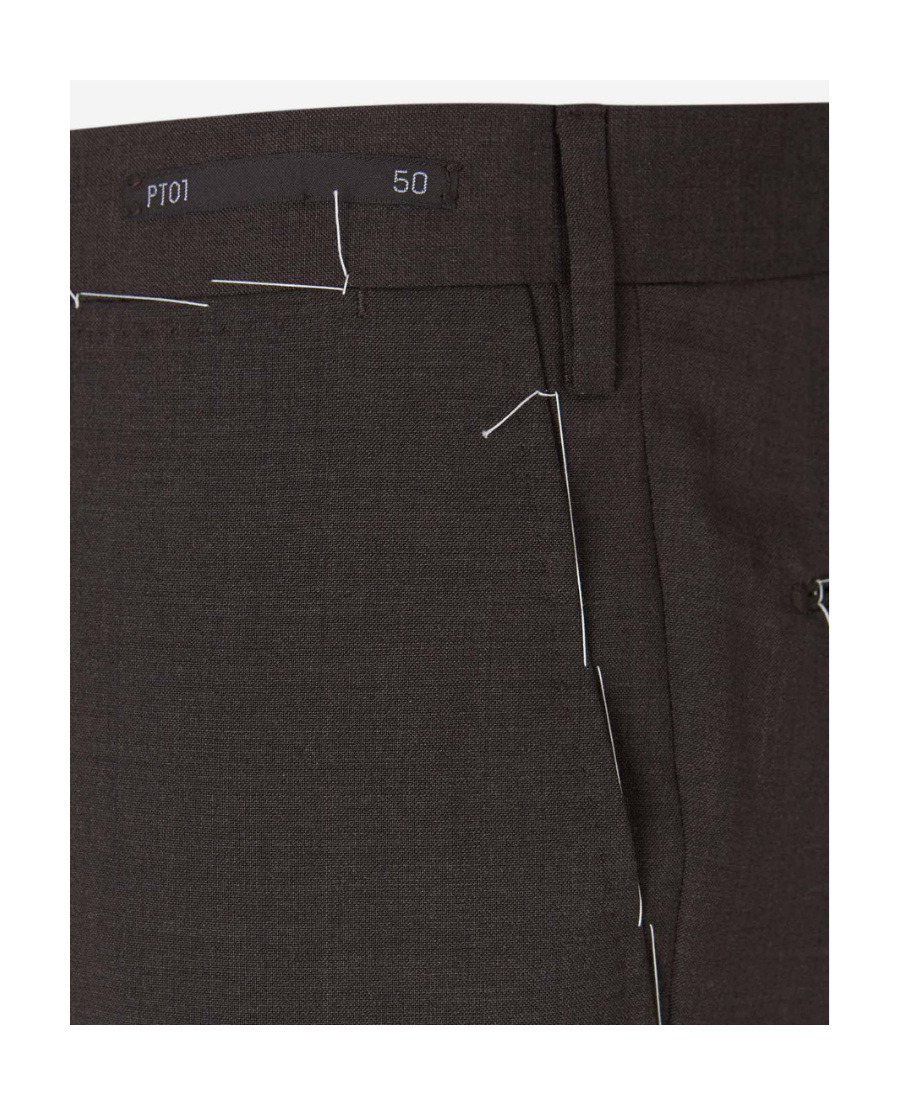 Pt01 Logo Casual Pants In Brown