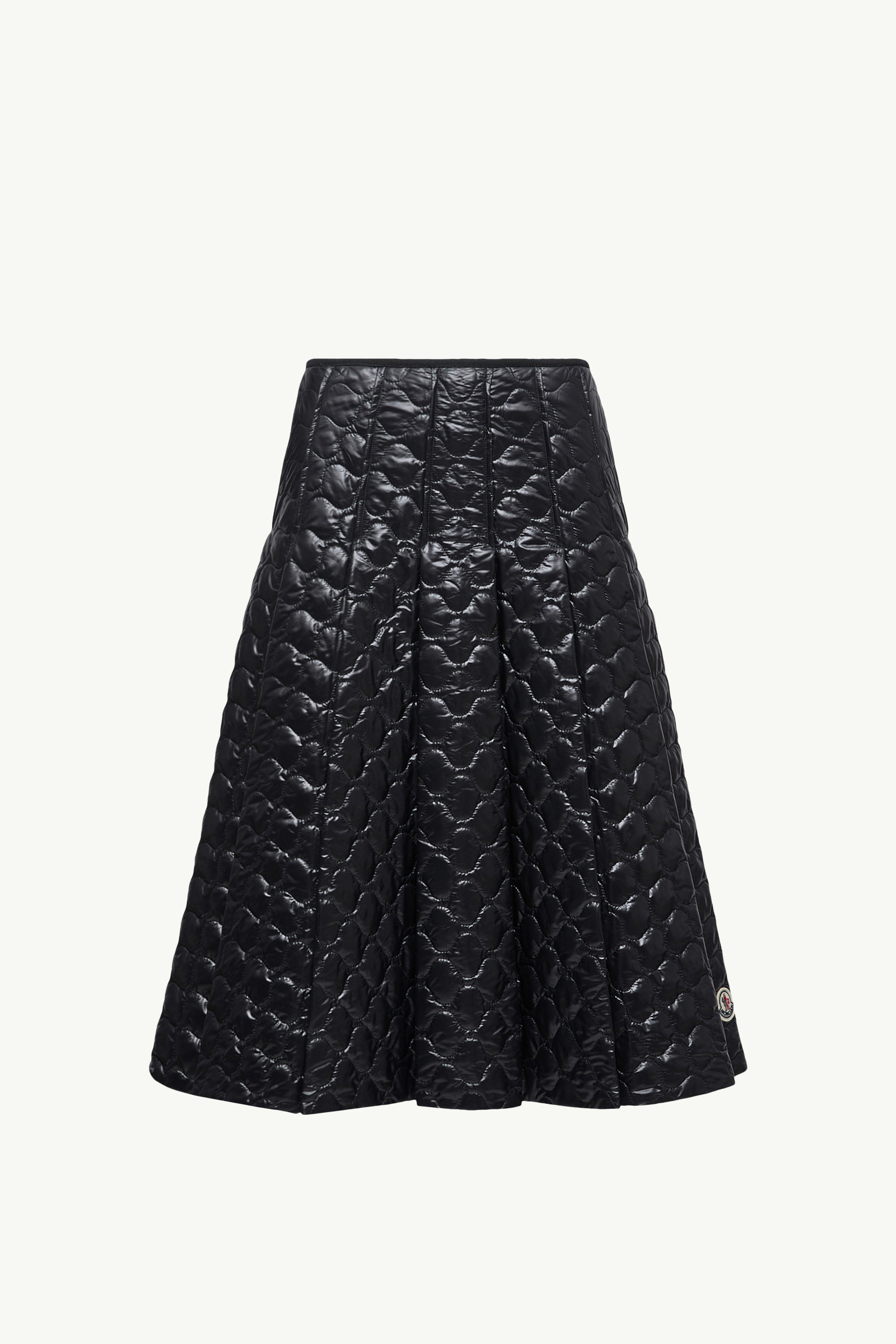 Moncler Gonna Quilted Pleated Shell Midi Skirt In Black
