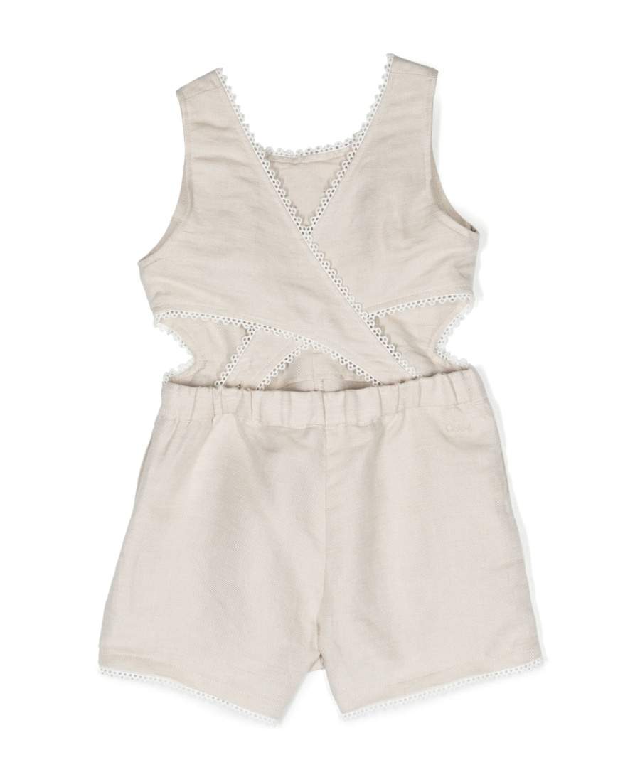 Chloé Logo Jumpsuit Shorts In White