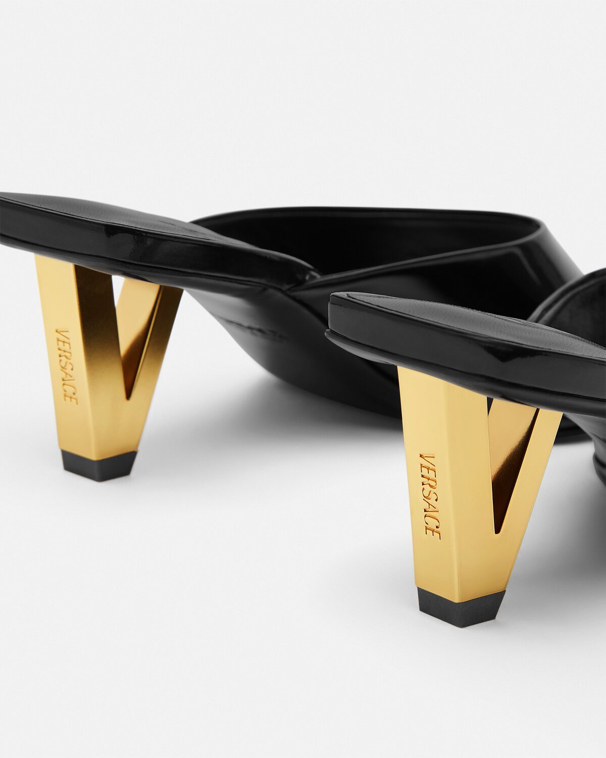 Shop Versace Leather Mules In Black