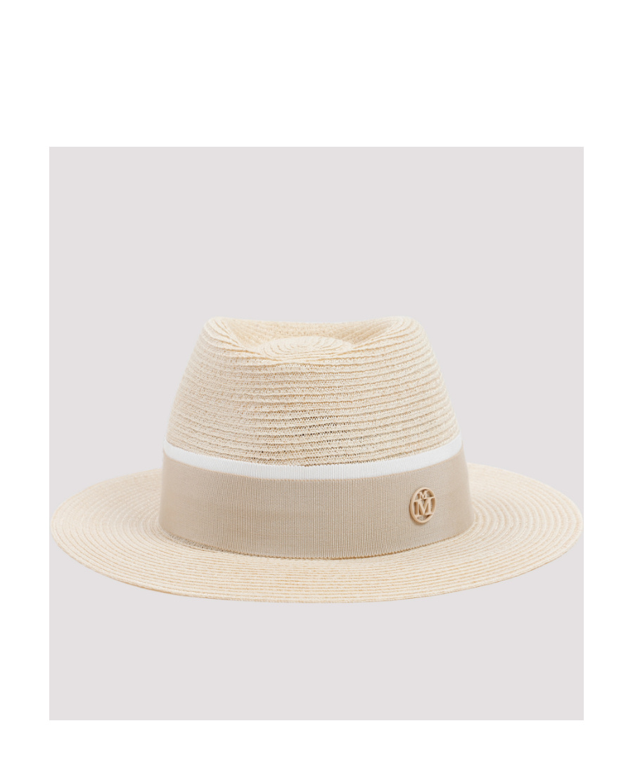 Maison Michel Logo Plaque Andre Hat In Neutral