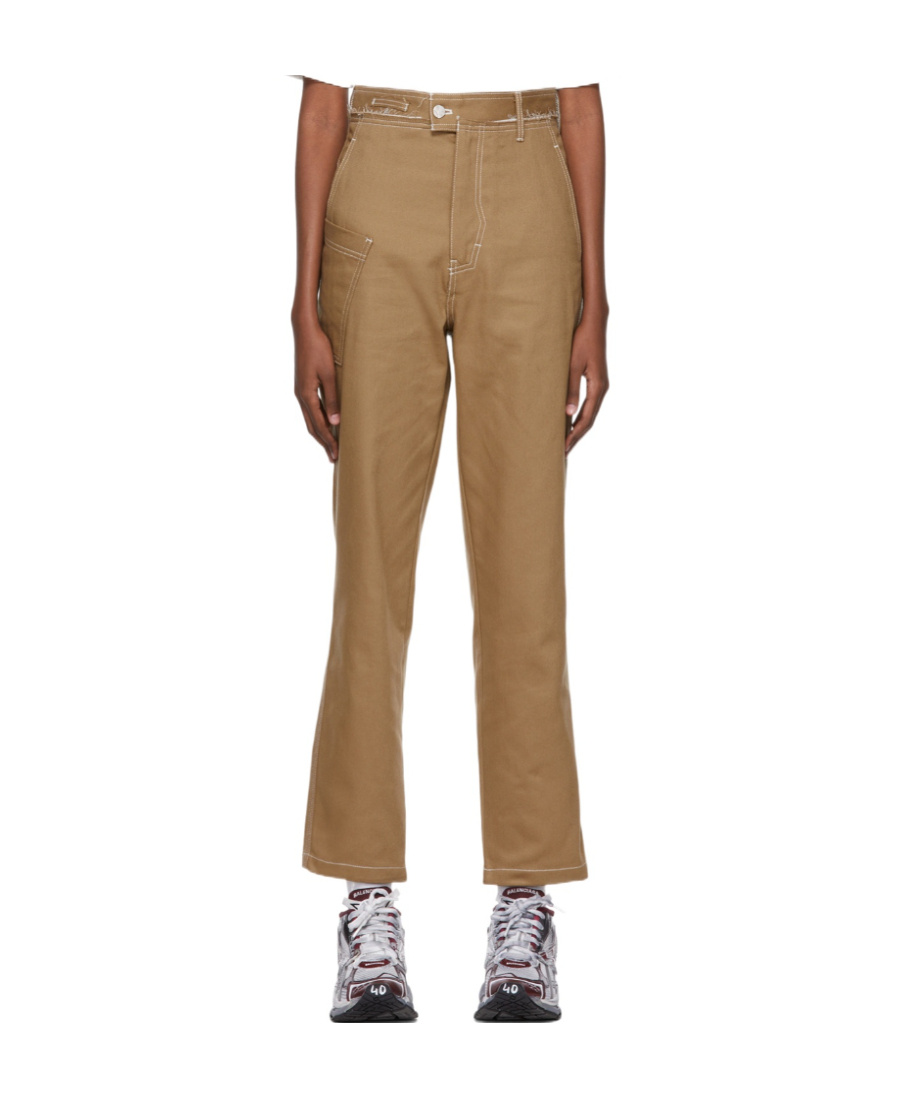 Ader Error Beige Homer Jeans In Brown