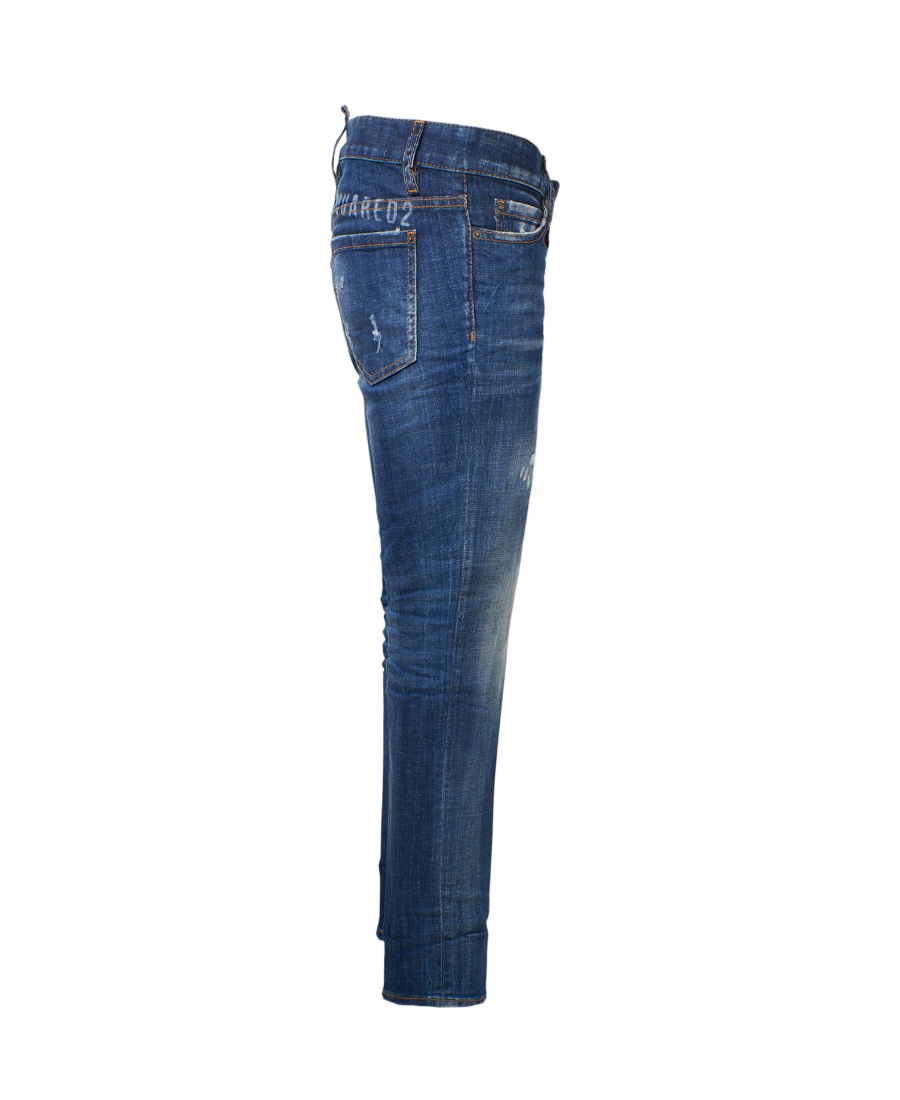 Dsquared2 Distressed Low-rise Jeans In Blue