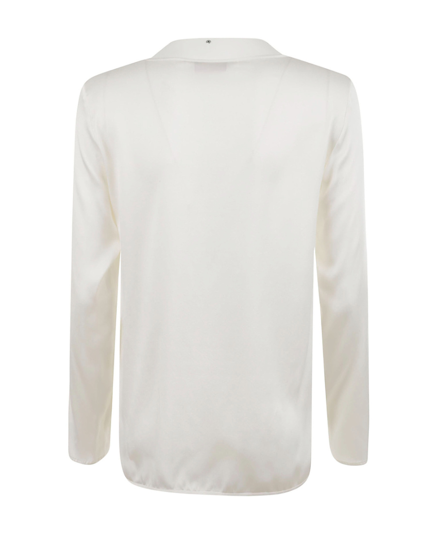 Max Mara T-shirt With Round Neck And Long Sleeves In White