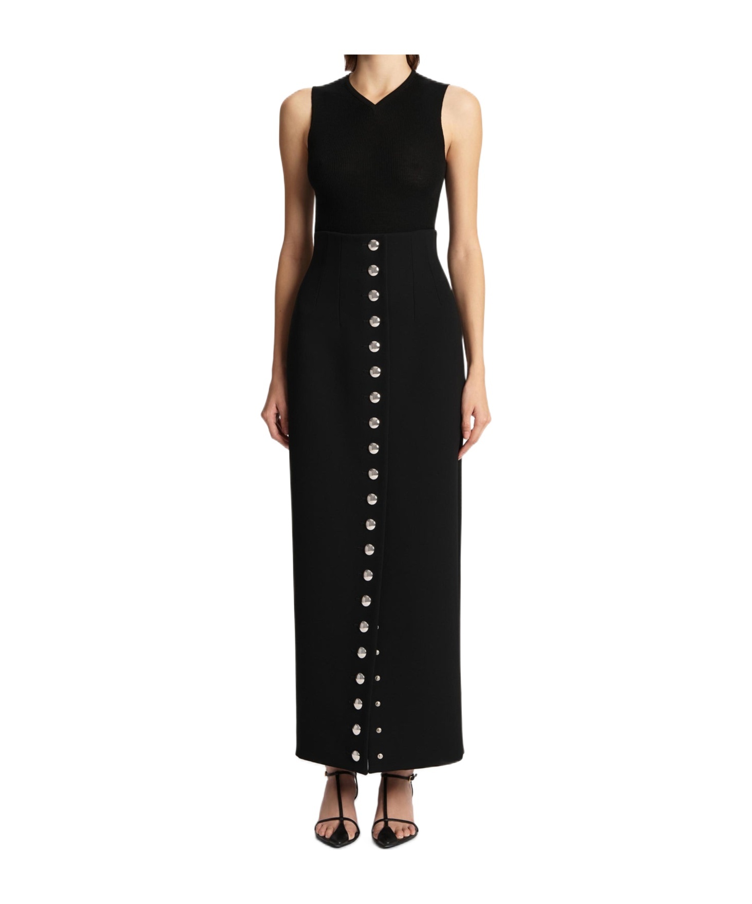Khaite Brynlee Crepe Maxi Pencil Skirt In Black