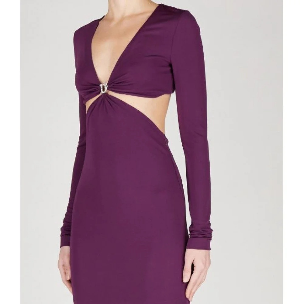 Dsquared2 Dsquared Plum Viscose Mini Dress In Red