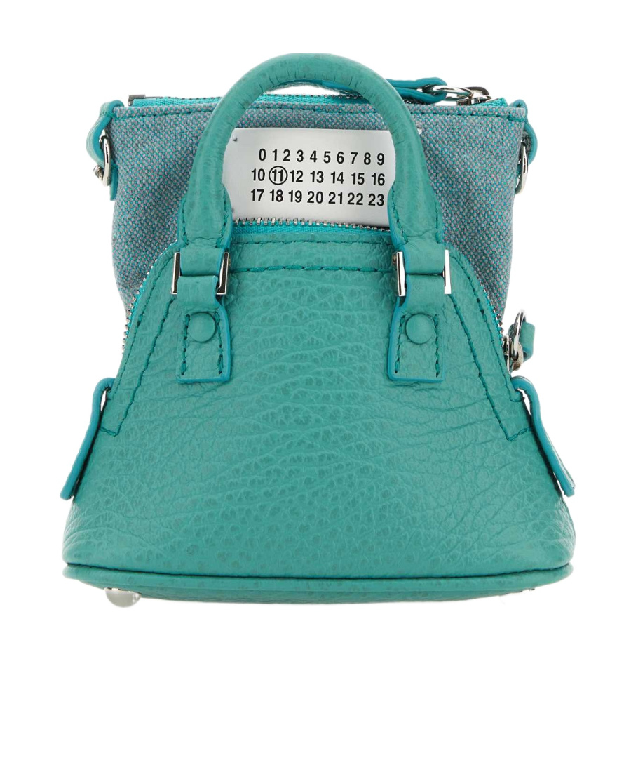 Maison Margiela 5ac Classique Baby Handbag With Leather And Fabric In Blue