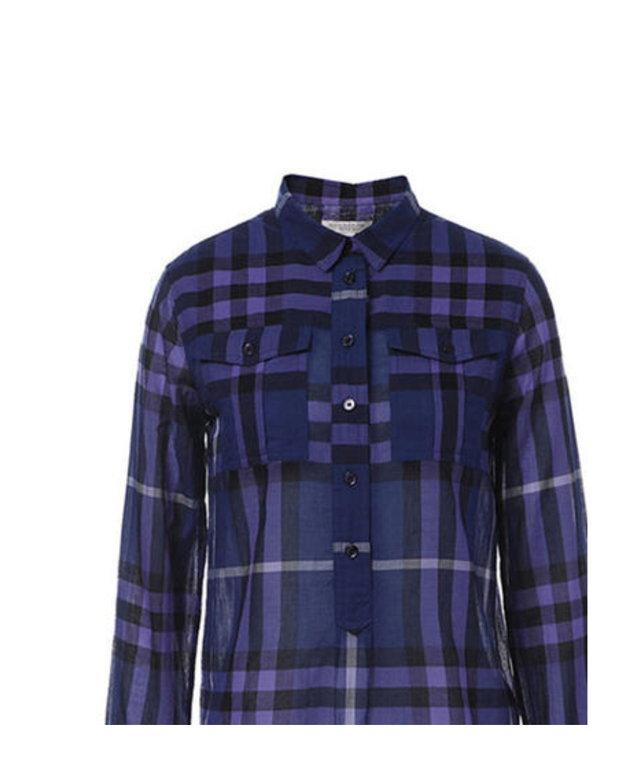 Shop Burberry Plaid Shirt In Blue