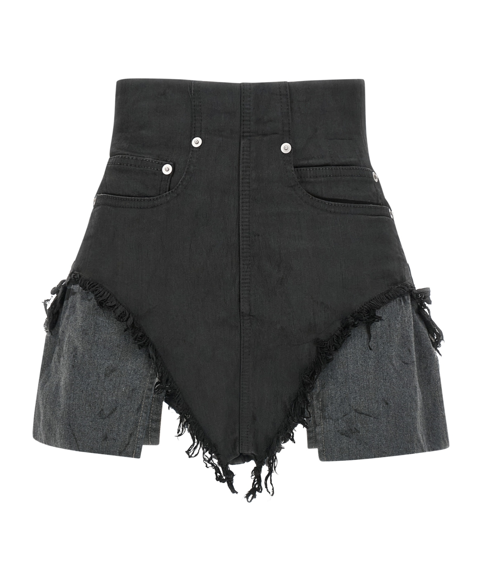 Rick Owens Drkshdw High Waist Cutoff Shorts Pockets In Black