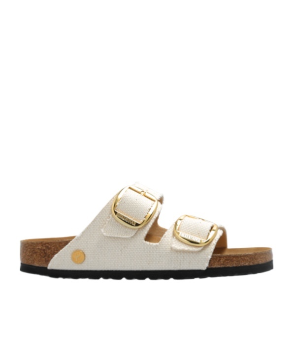 Birkenstock Arizona Big Buckle Leather Slides With Buckle In Nude