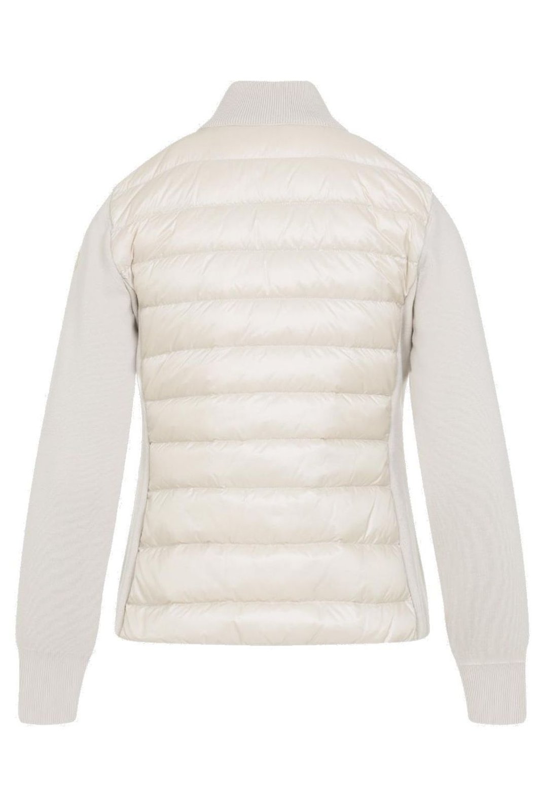 Moncler Quilted Tech Fabric Cardigan Pockets In Neutral