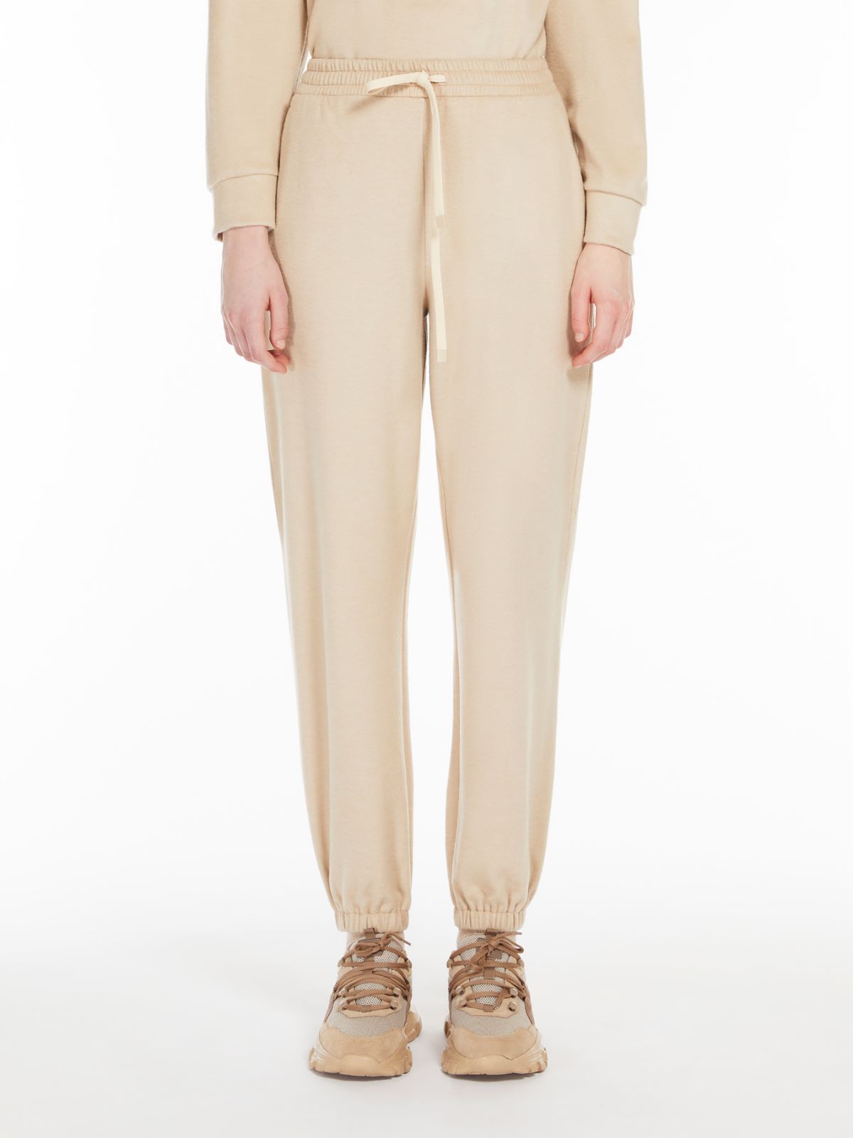 Weekend Max Mara Elis Soft Trousers In Jersey Drap In Nude