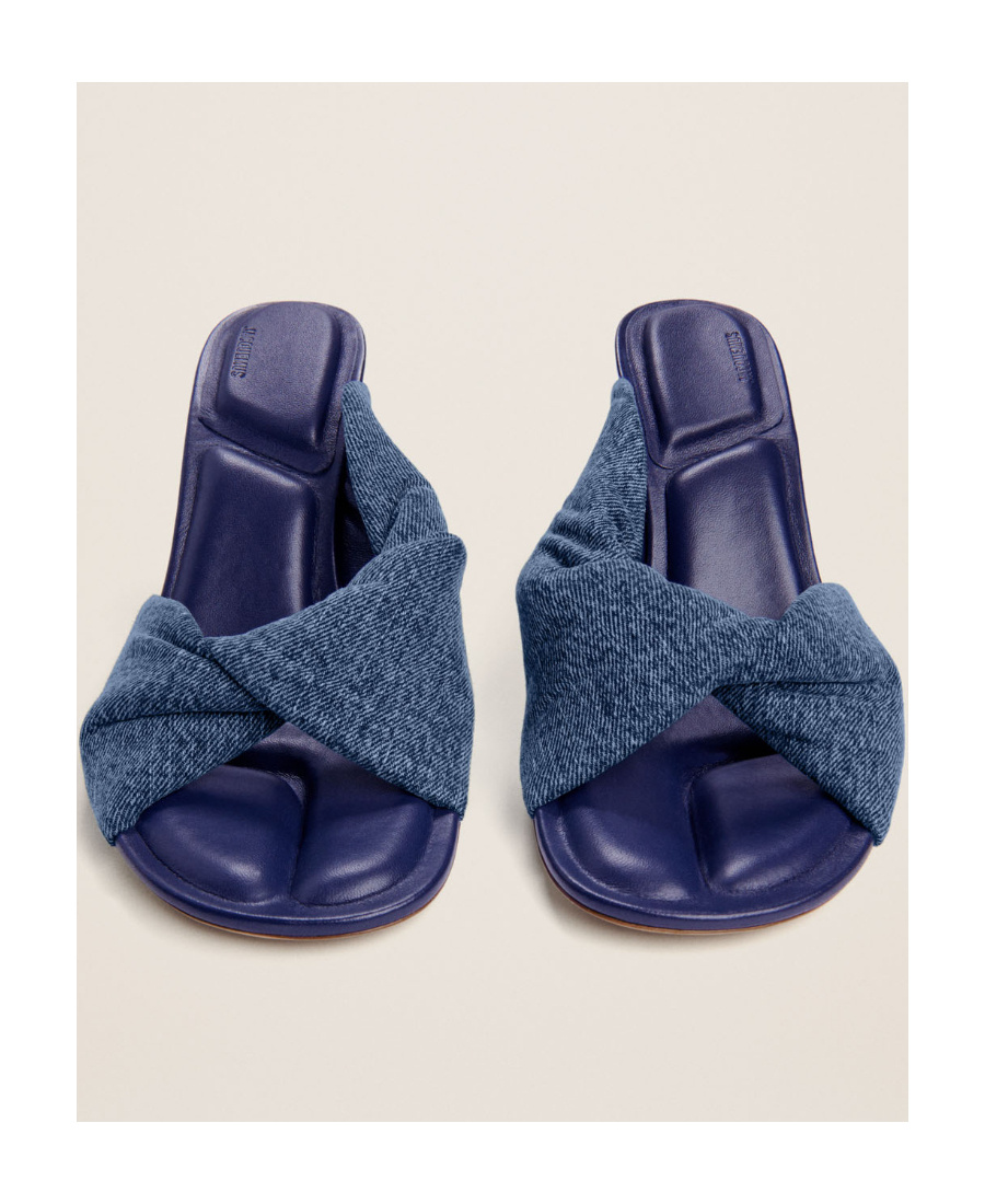 Jacquemus Les Mules Bagnu Twisted Denim Sandals In Blue