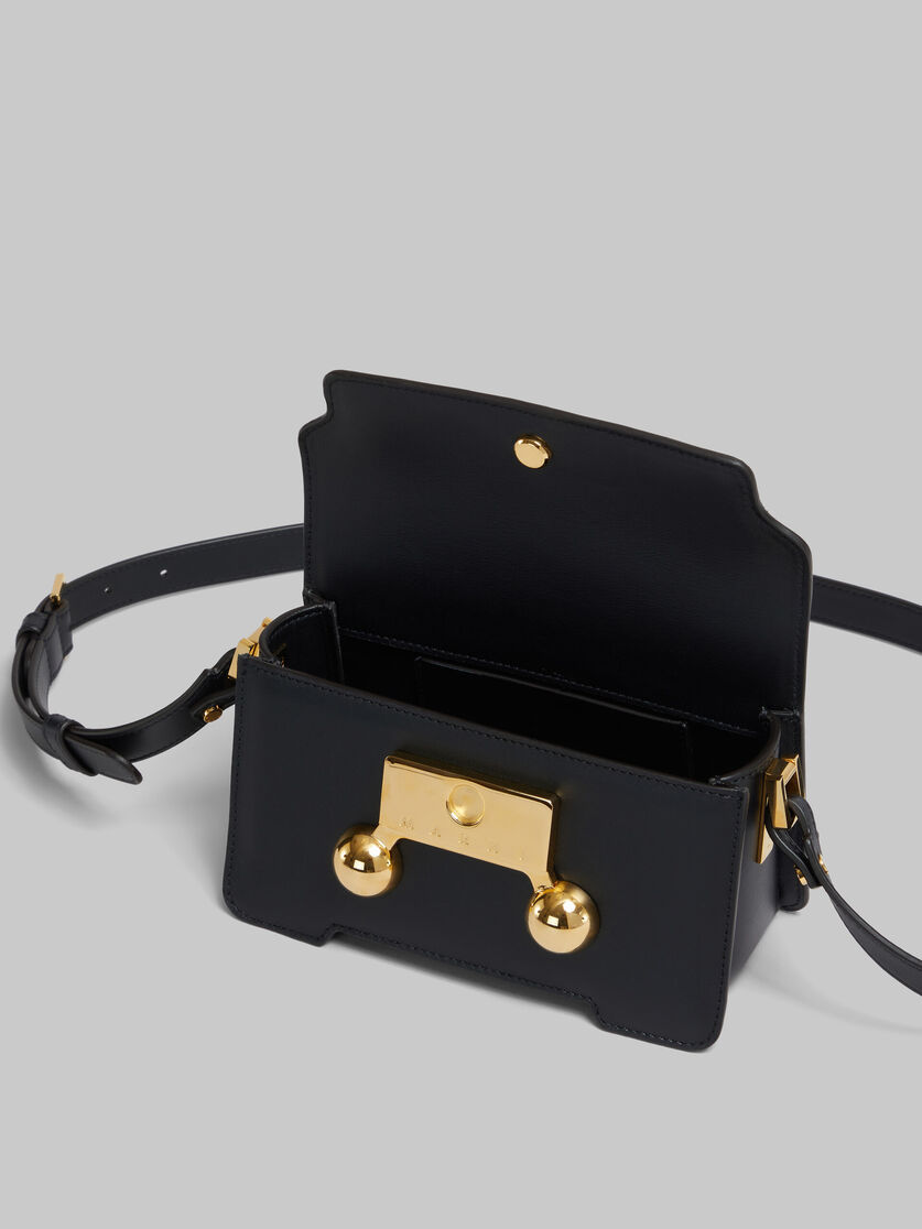 Marni Mini Trunkaroo Leather Shoulder Bag In Black