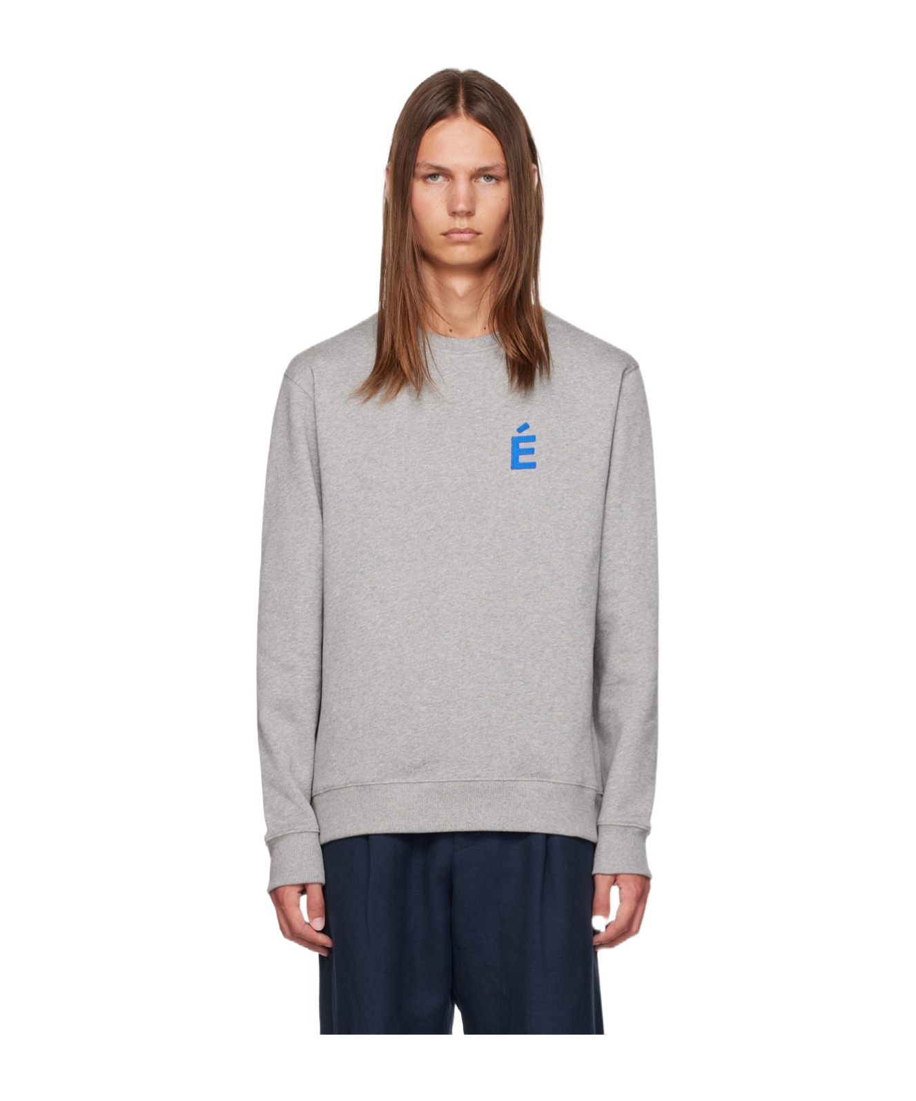 Etudes Studio Mélange-effect Logo-patch Sweatshirt In Gray
