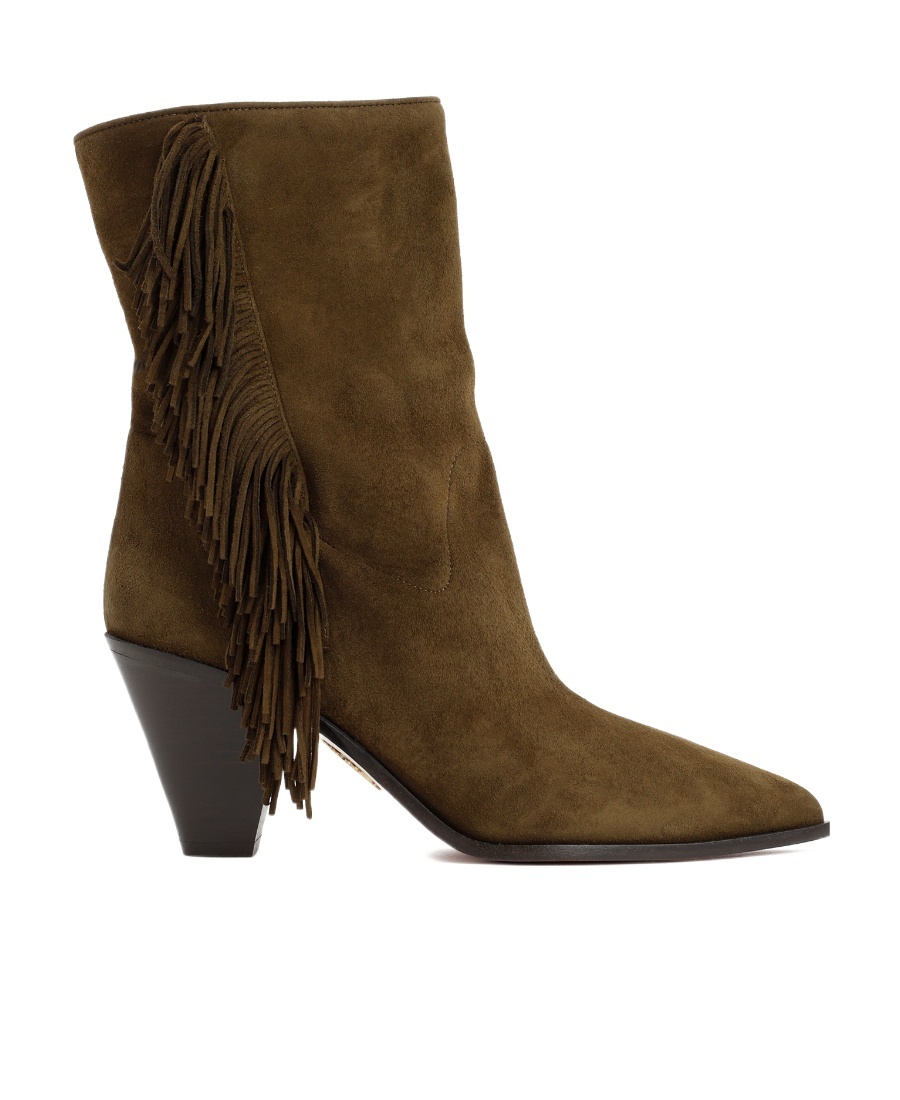 Aquazzura Marfa 70 Suede Bootie In Black