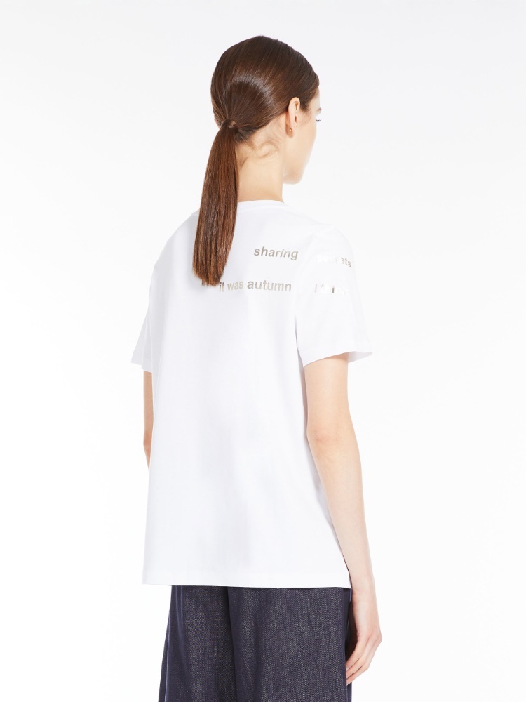 Max Mara Printed Cotton T-shirt In White