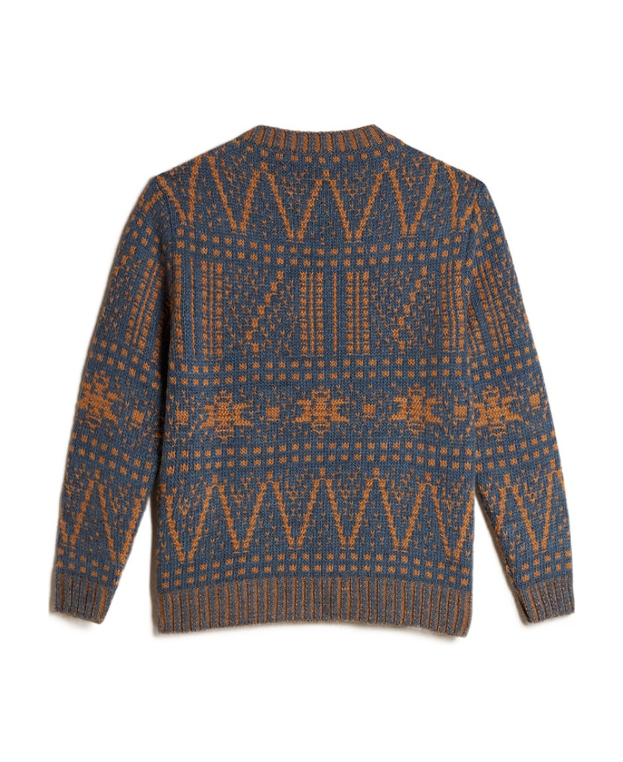 Golden Goose Phil Island Pattern Woolen Sweater In Black