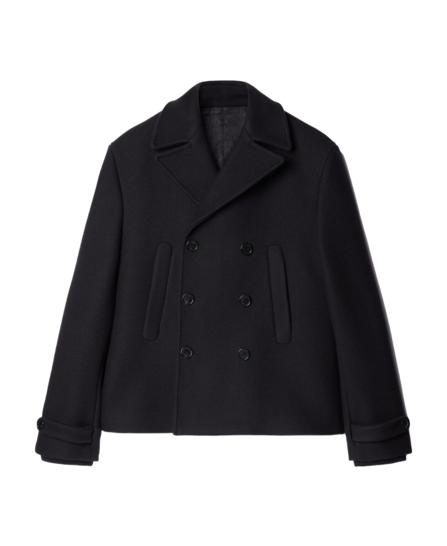 Off-white Double-breasted Peacoat In Black