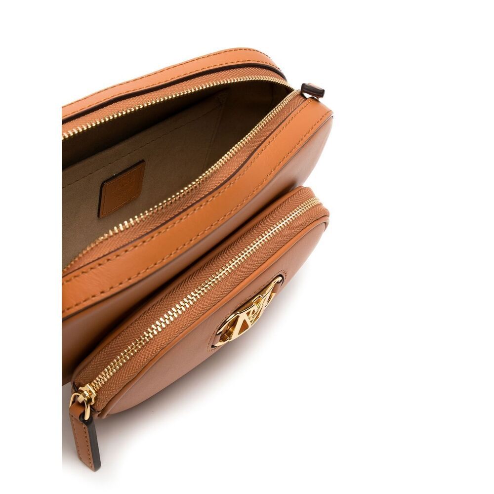 Mcm Mode Travia Logo Plaque Mini Crossbody Bag In Orange