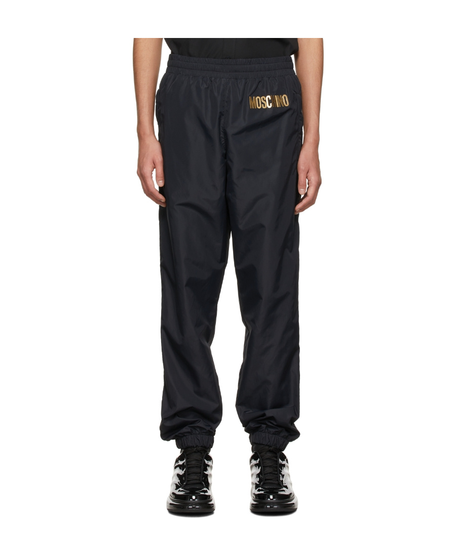 Moschino Black Logo Track Pants In Black