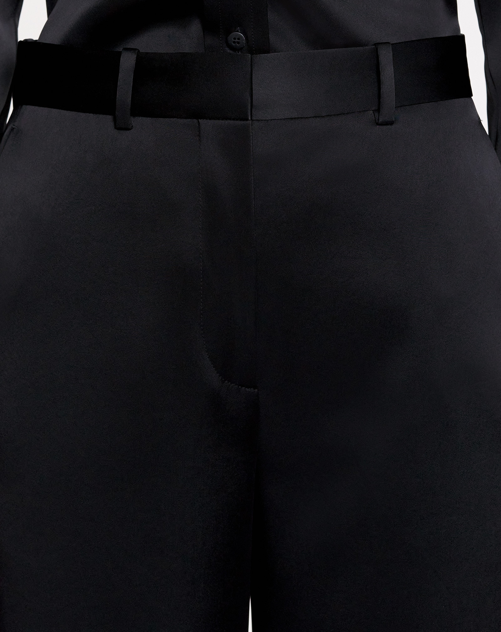 Lanvin Satin-finish Straight-leg Trousers In Black