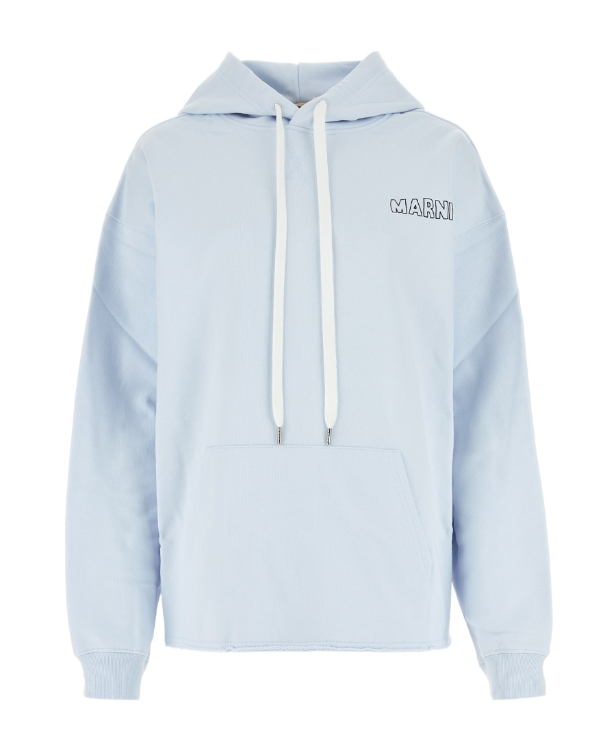 Marni Logo Hooded Sweater In Blue