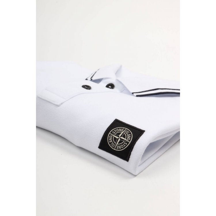STONE ISLAND POLO SHIRT WITH LAPEL SHORT SLEEVE