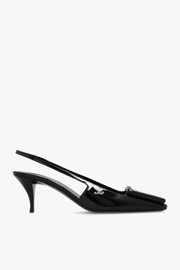 Saint Laurent 24 Slingback Pumps In Patent Leather In Black