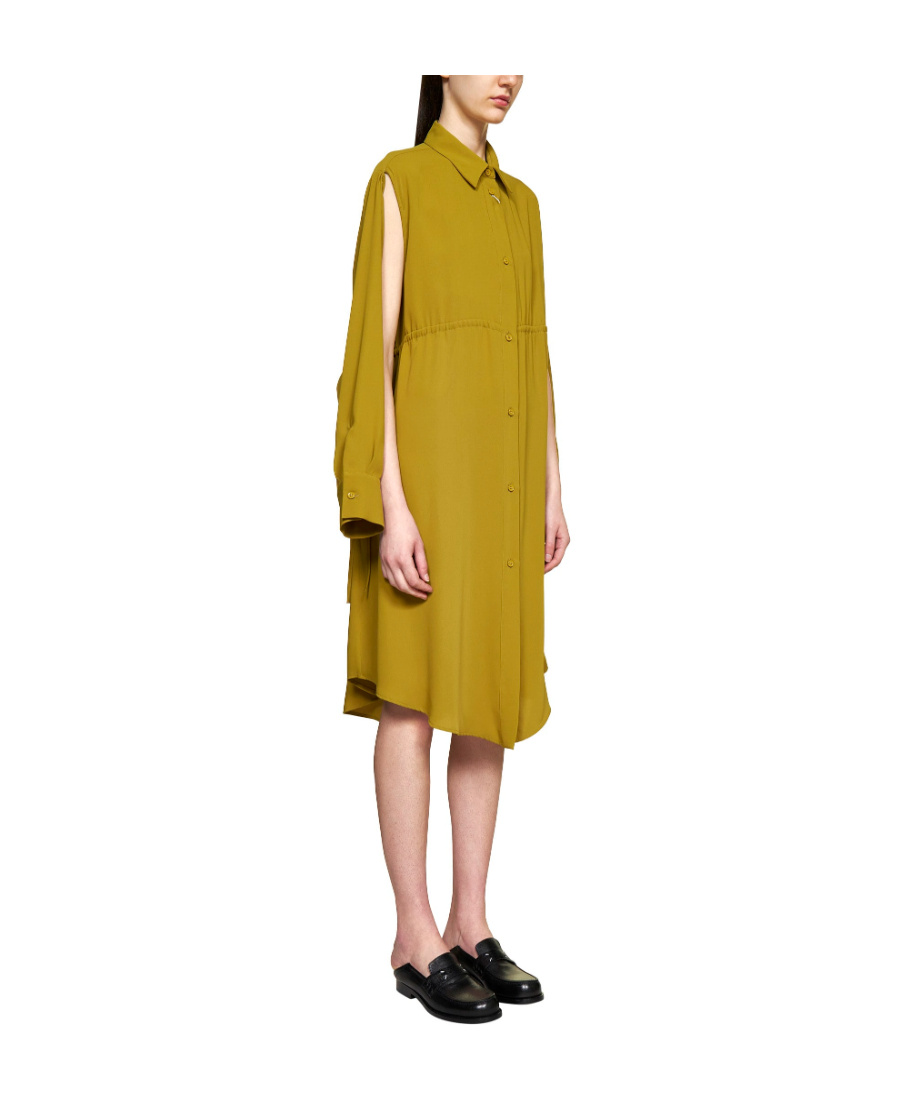 Mm6 Maison Margiela Woman Short Dress Military Green Size 8 Polyester In Brown