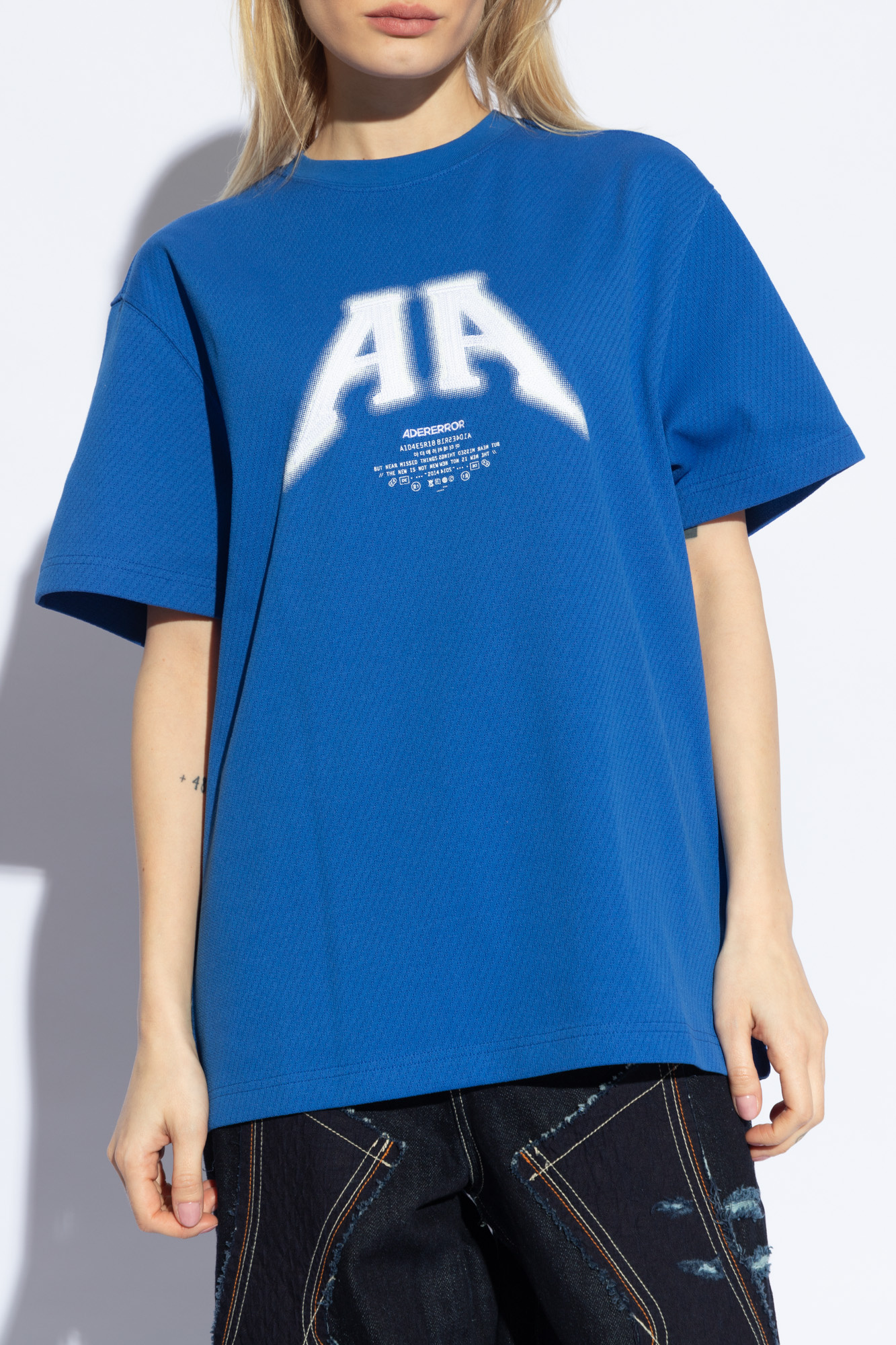 Ader Error Short-sleeved T-shirt In Blue