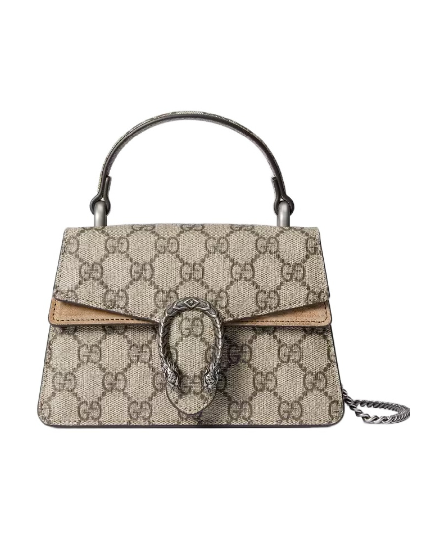 Gucci Women Beige Dionysus Mini Top Handle Bag In Nude