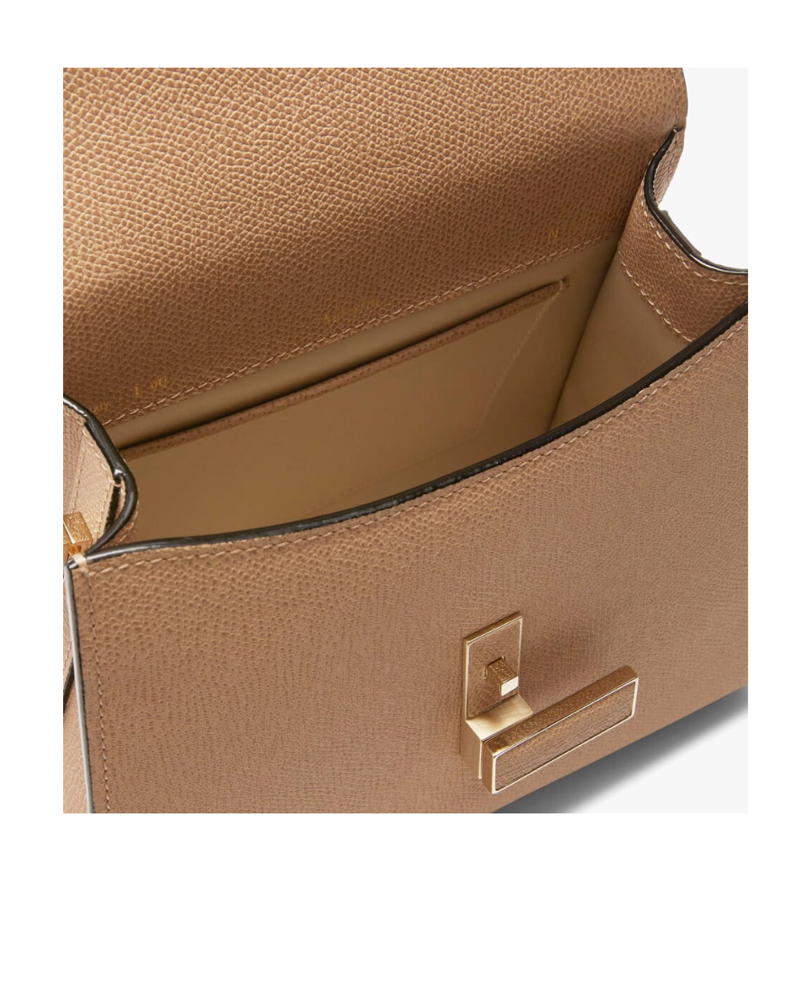 Valextra Tonal Plaque Crossbody Bag In Nude