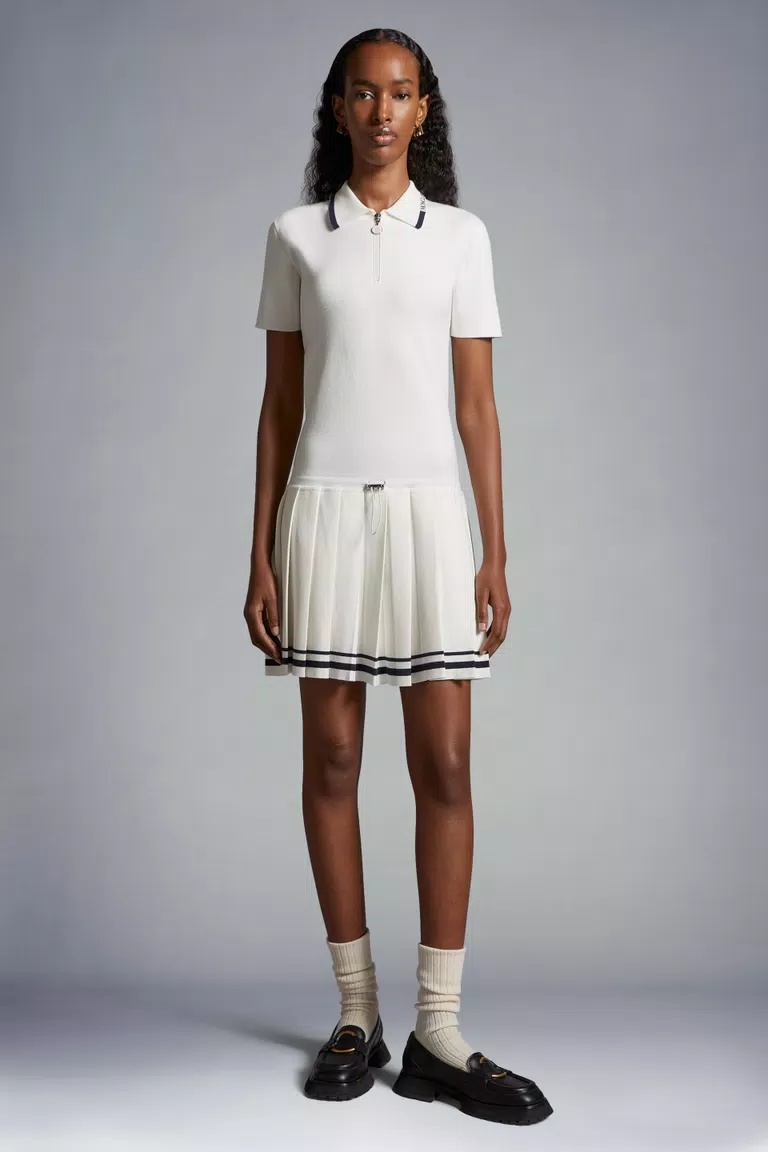 Moncler Polo Knitted Minidress In White