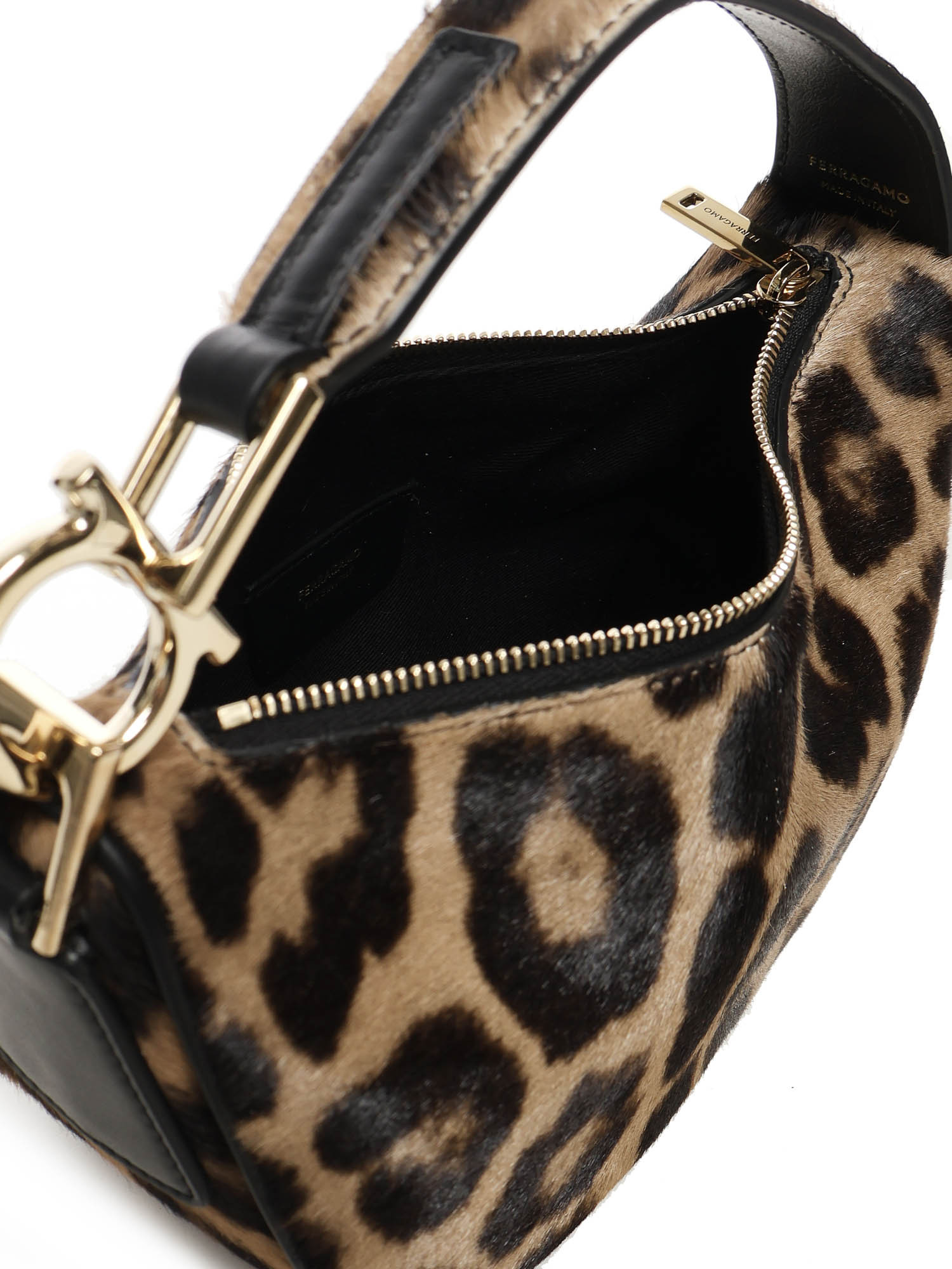 Ferragamo North-south Gancini-embellished Shoulder Bag In Black