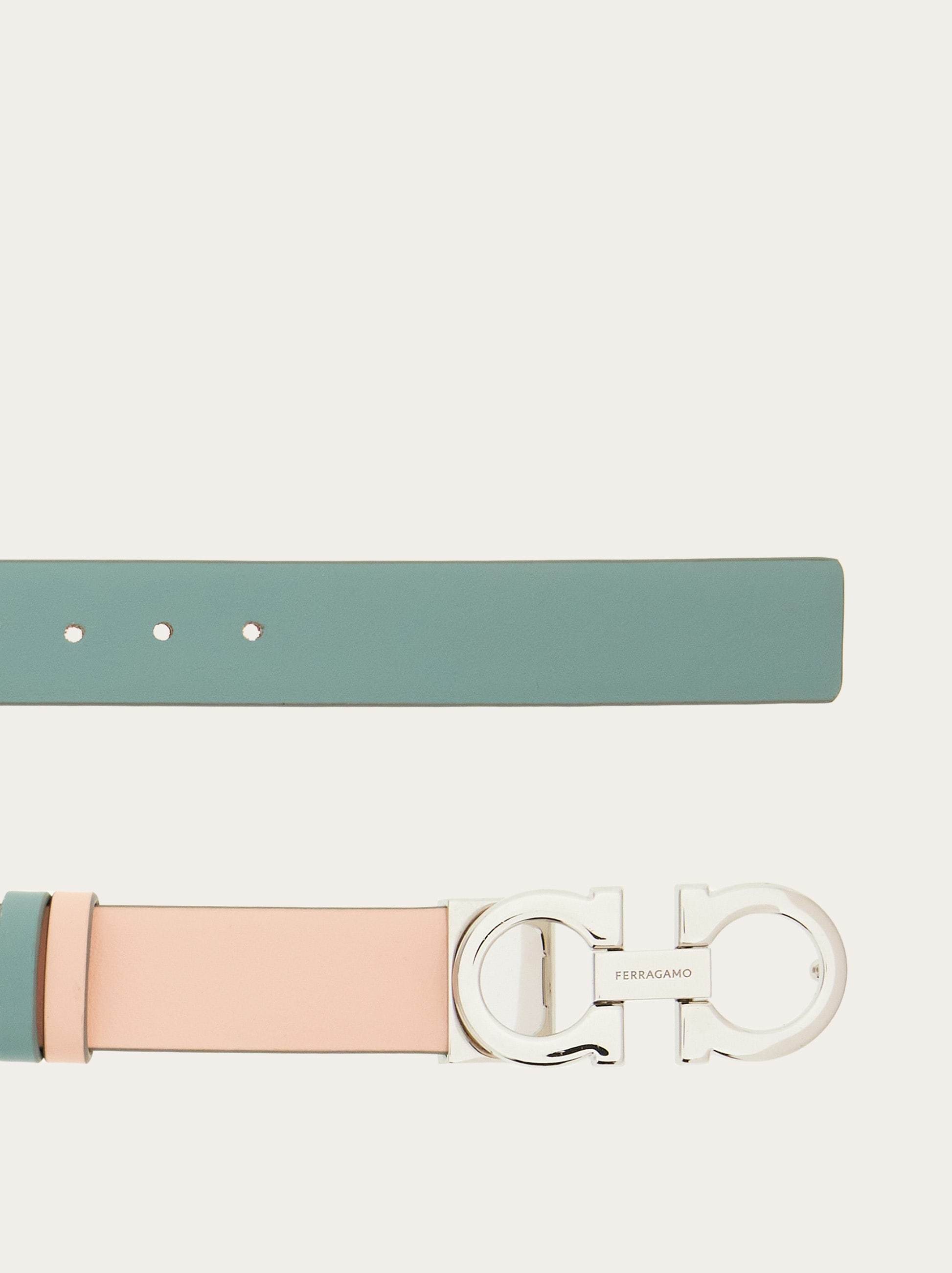 Ferragamo Double Gancini Buckled Belt In Green