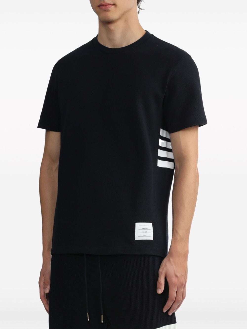 Thom Browne Signature Loopback Oversized T-shirt In Black