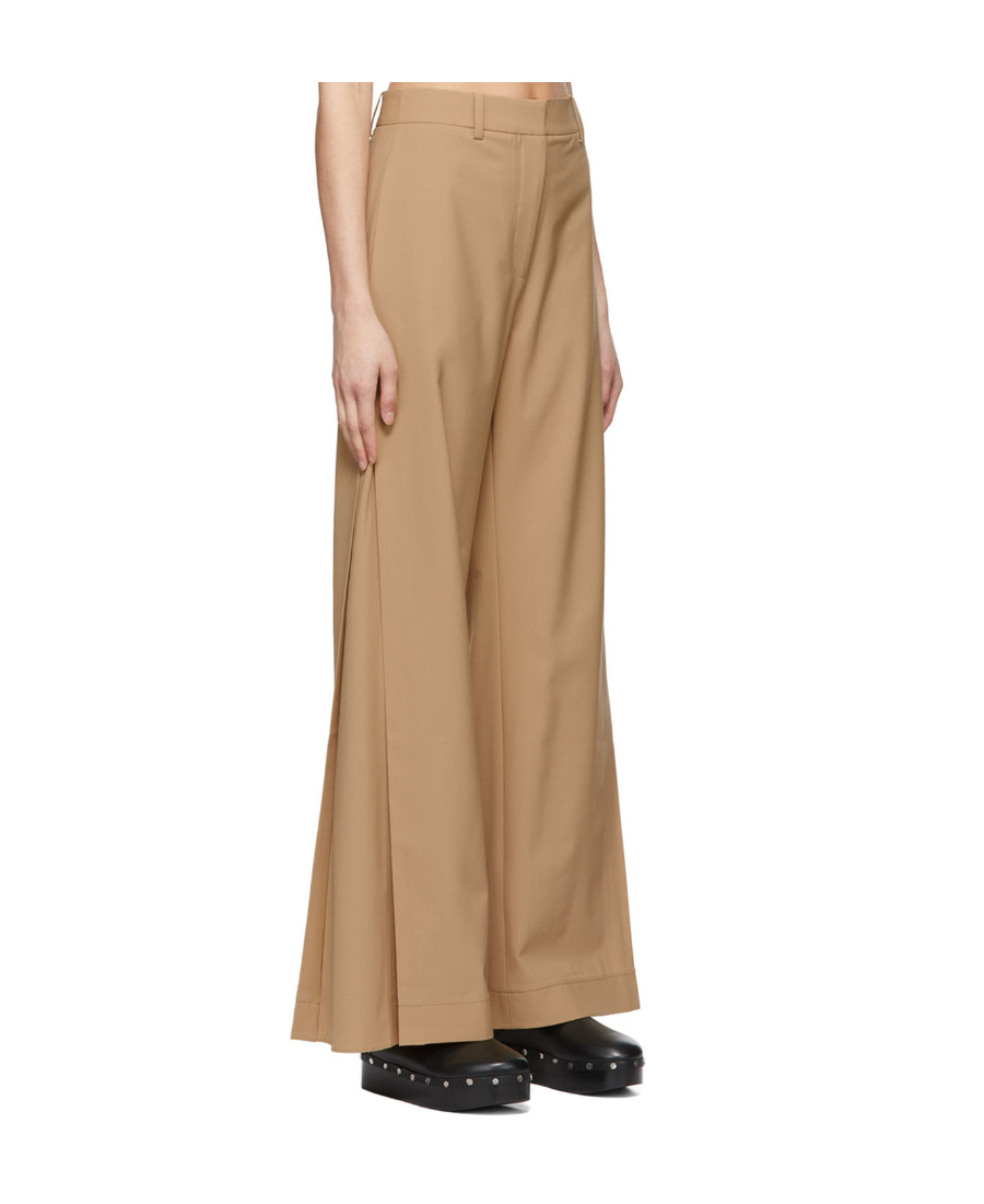 Co Mid-waist Polyester Plain Casual Pants In Nude