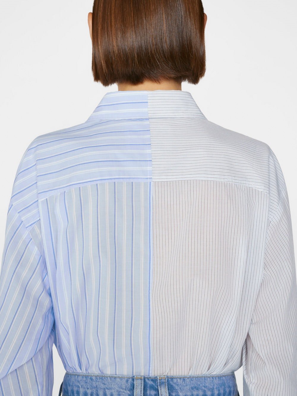 Shop Frame Horizontal-stripe Cotton Shirt In Blue