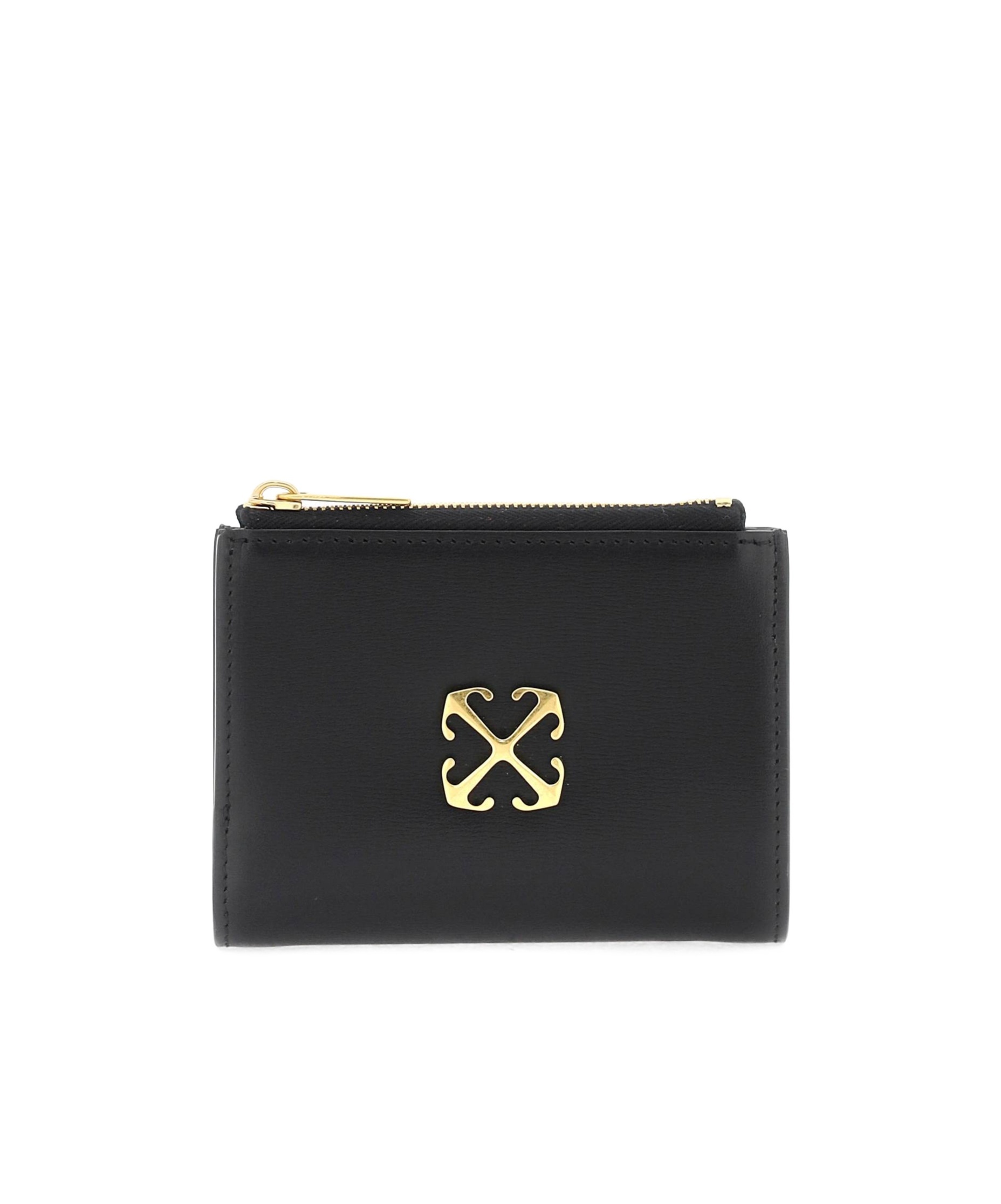 Off-white Arrows-plaque Leather Wallet In Green