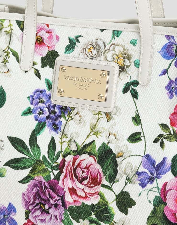 Dolce & Gabbana Shopping Canvas Handbag In White