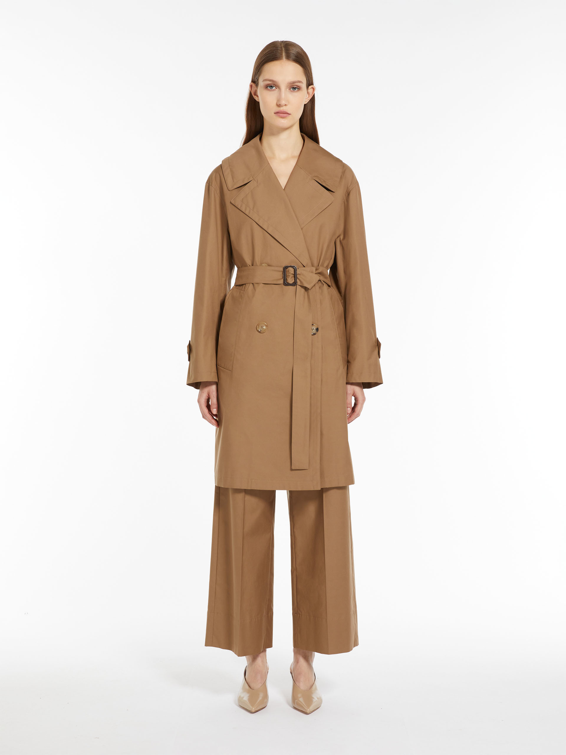 Max Mara Double-breasted Trench Coat In Brown