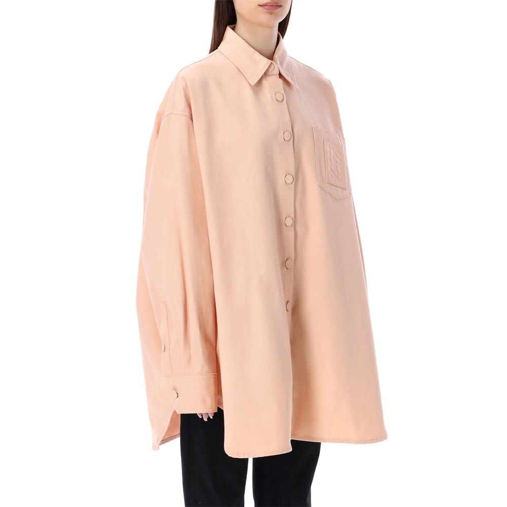 RAF SIMONS LOGO-PATCH OVERSIZED SHIRT