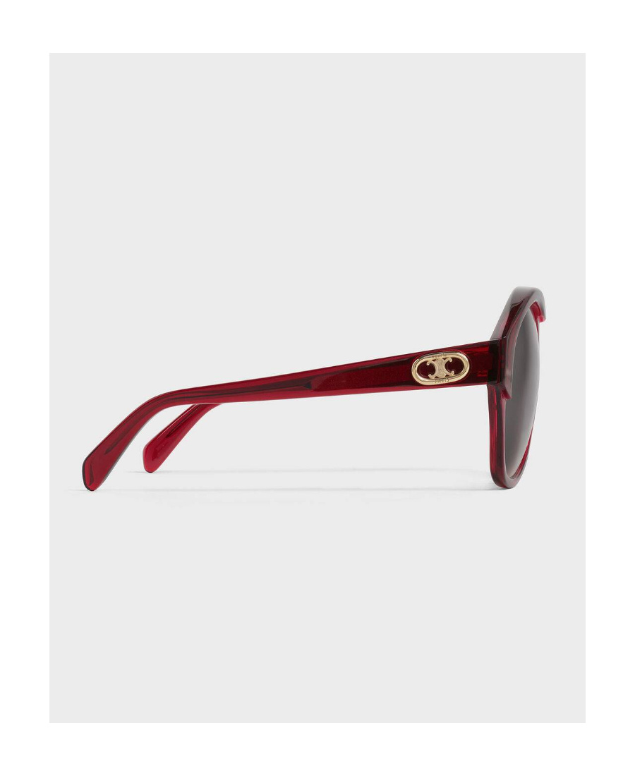 Celine Maillons Triomphe Round-frame Sunglasses In Red