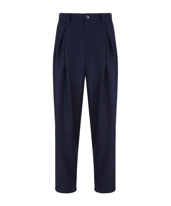 Giorgio Armani Belt-loop Single-pleated Trousers In Black