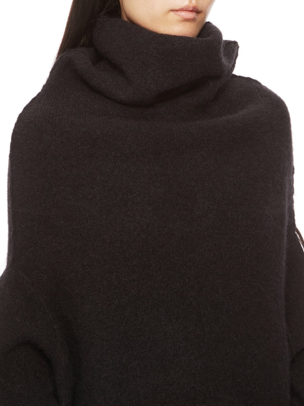 Rick Owens Long-sleeved Alpaca Sweater In Black